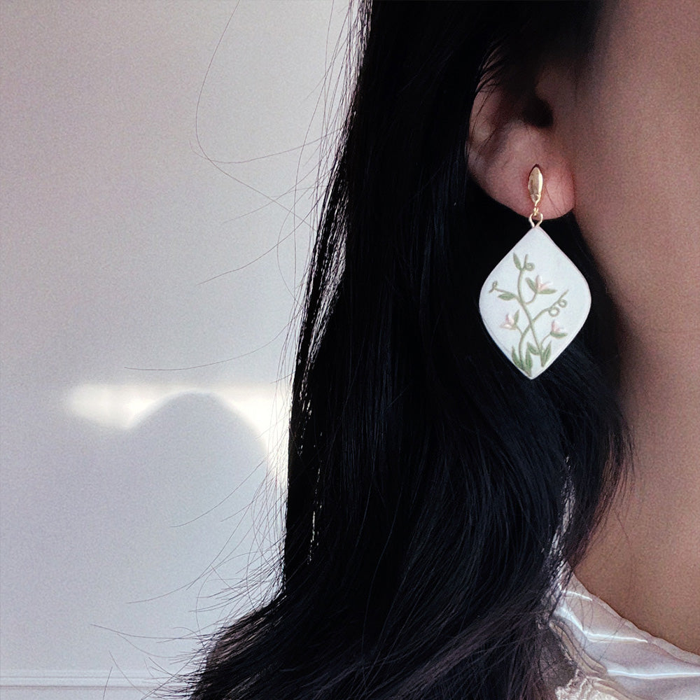 Sweet Bean Flower Earrings