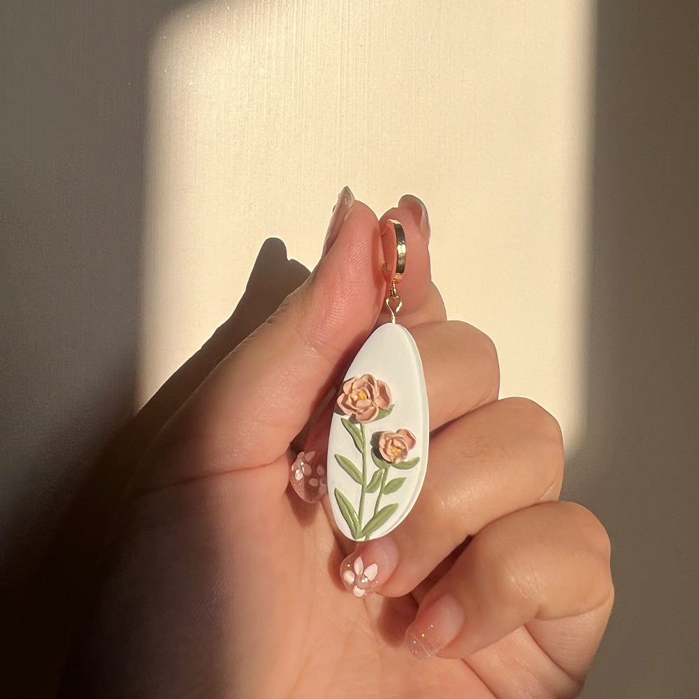 Peony Flower Earrings