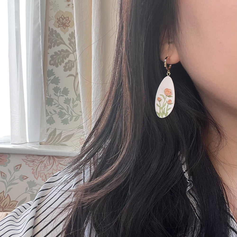 Peony Flower Earrings