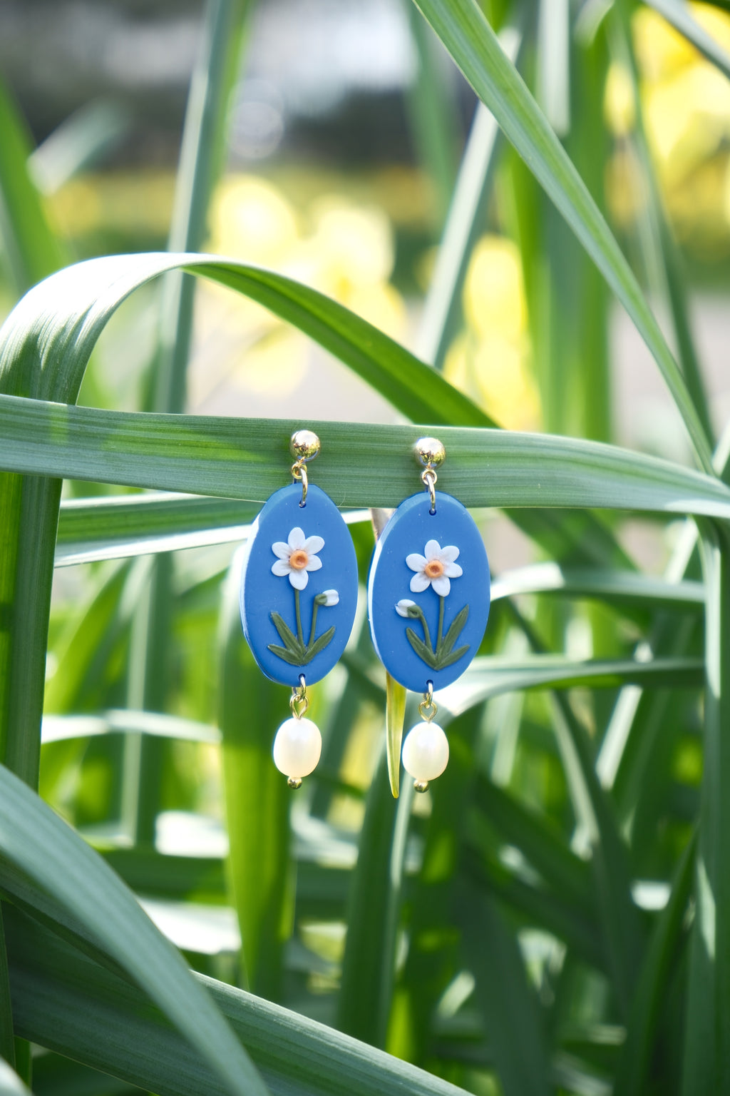 Daffodil Pearl Drop Earrings